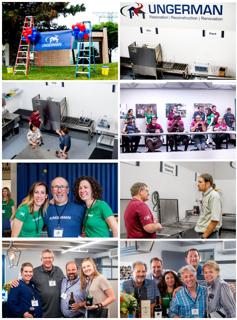 Ungerman team members volunteering together at a community packing event.