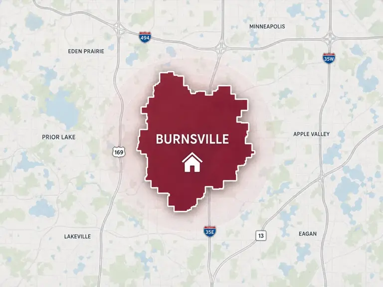 Map of Ungerman's heating service area in Burnsville, MN