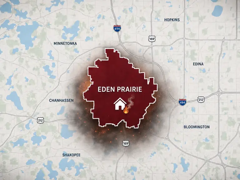 Map of Ungerman's fire and smoke damage restoration service area in Eden Prairie, MN