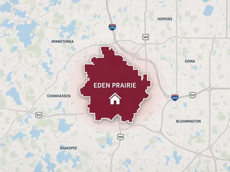 Map of Ungerman's heating service area in Eden Prairie, MN
