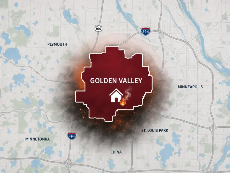Map of Ungerman's fire and smoke damage restoration service area in Golden Valley, MN