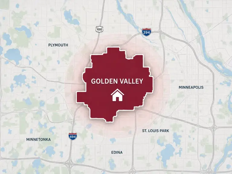 Map of Ungerman's cooling service area in Golden Valley, MN