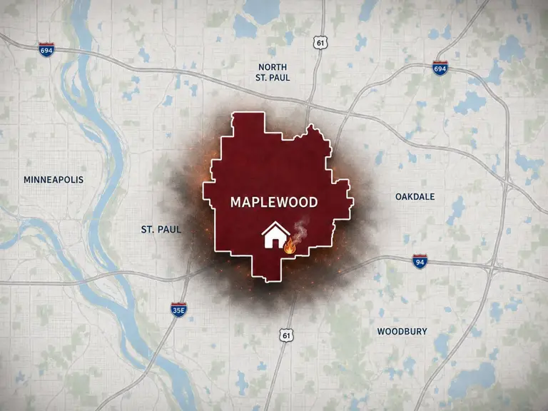 Map of Ungerman's fire and smoke damage restoration service area in Maplewood, MN