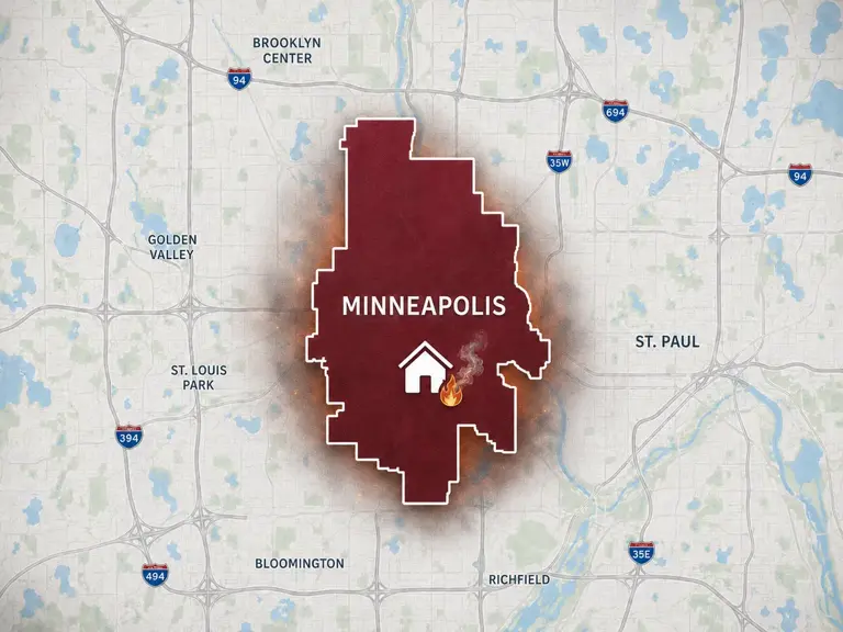 Map of Ungerman's fire and smoke damage restoration service area in Minneapolis, MN