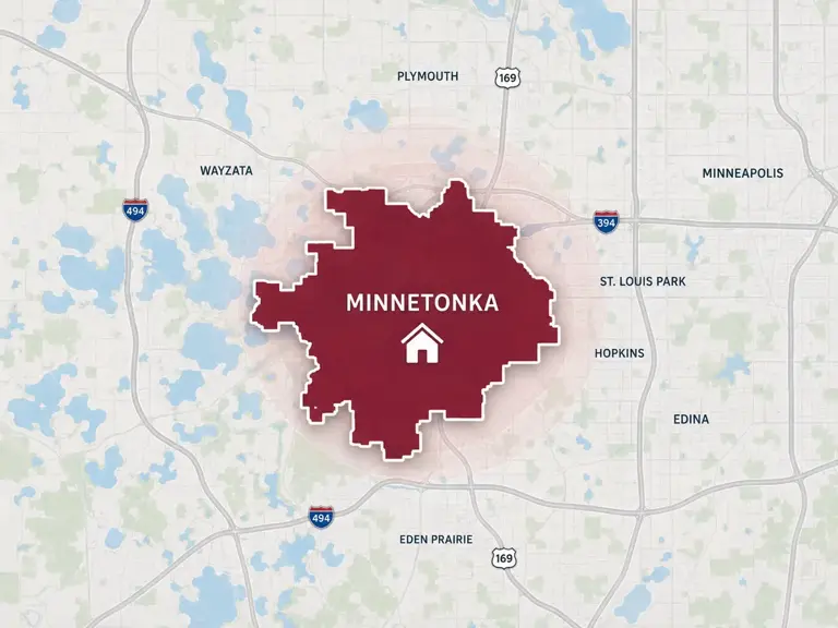 Map of Ungerman's cooling service area in Minnetonka, MN