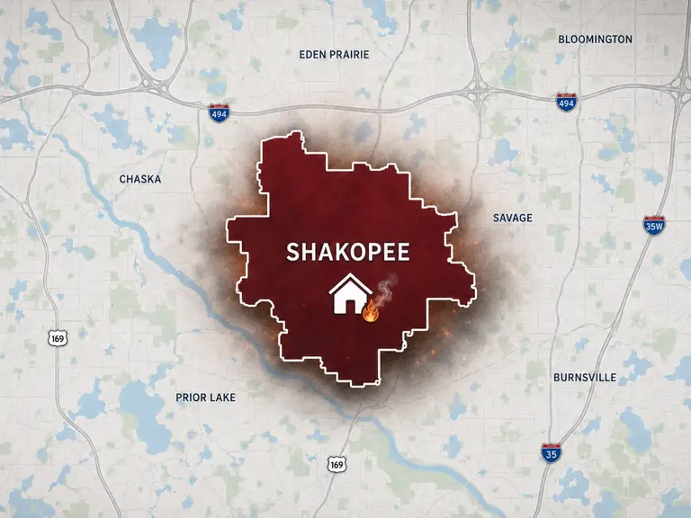 Map of Ungerman's fire and smoke damage restoration service area in Shakopee, MN