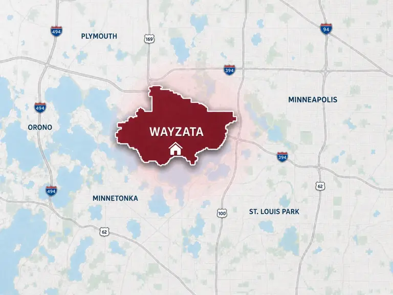 Map of Ungerman's heating service area in Wayzata, MN