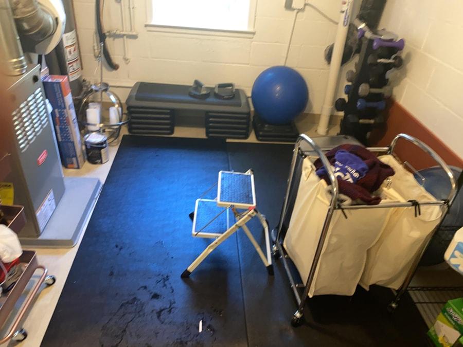 Sewer Backup Restoration in a Basement Bathroom & Laundry