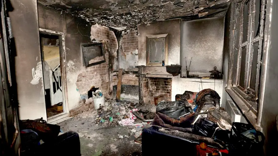 Fire Damaged Living Room