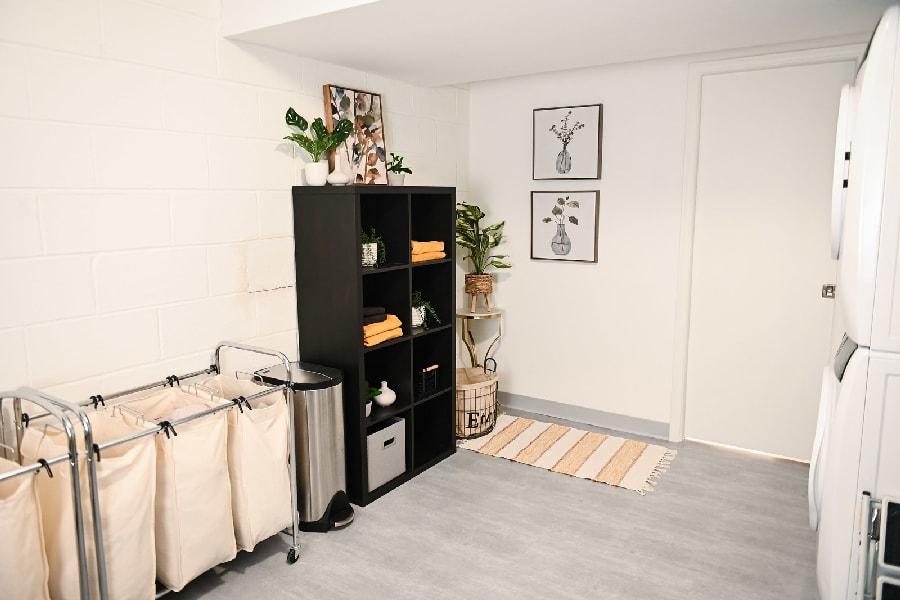 Sewer Backup Restoration in a Basement Bathroom & Laundry